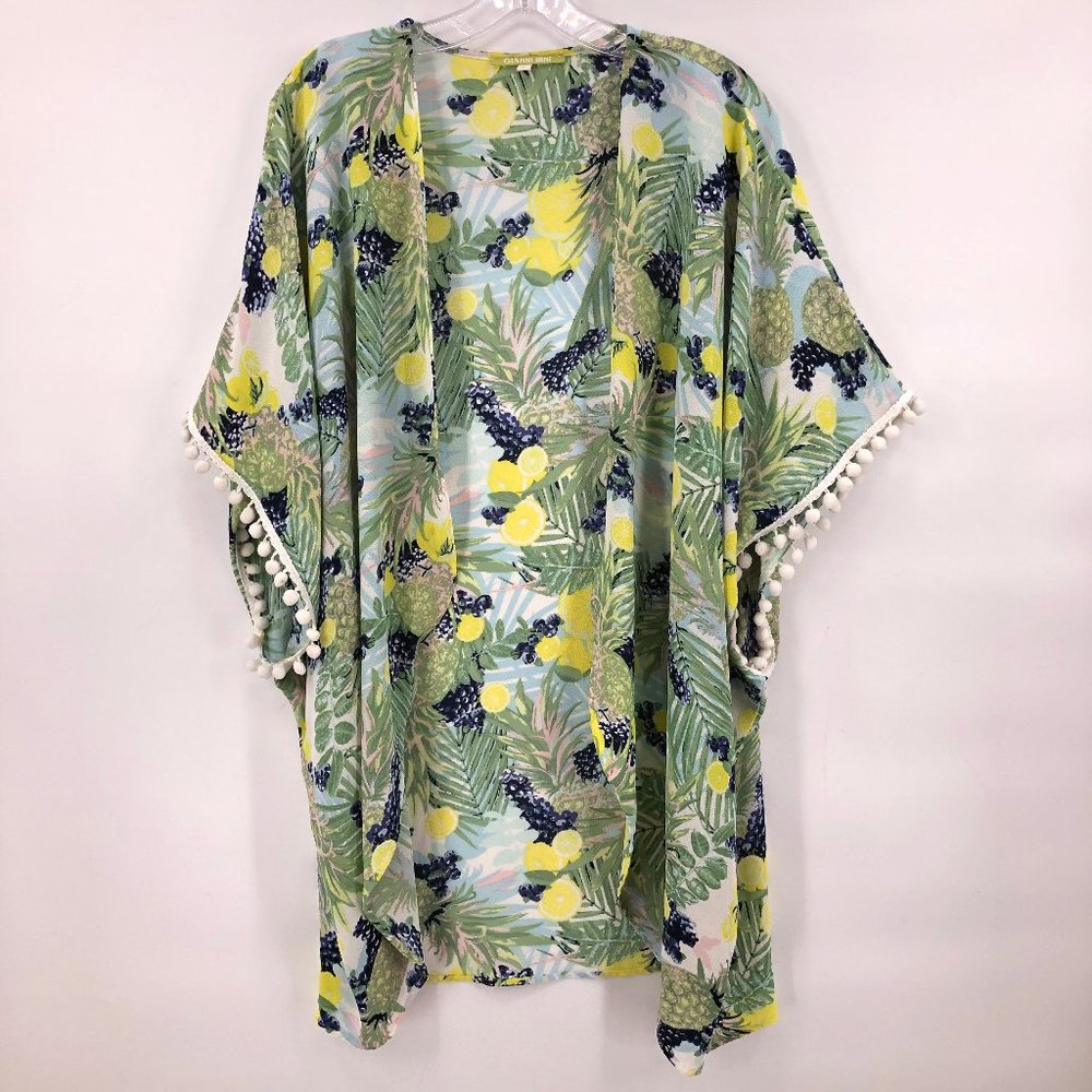 Gianni Bini green tropical print swim cover up